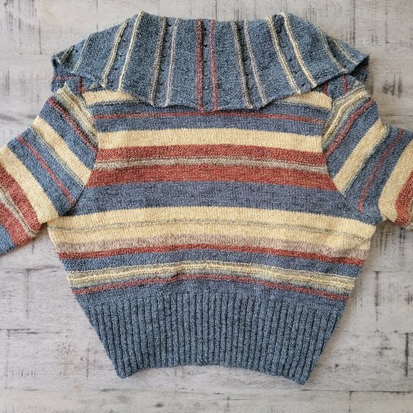 Parkhurst Multi Color Striped Open Front Cardigan Sweater XL - Picture 6 of 16